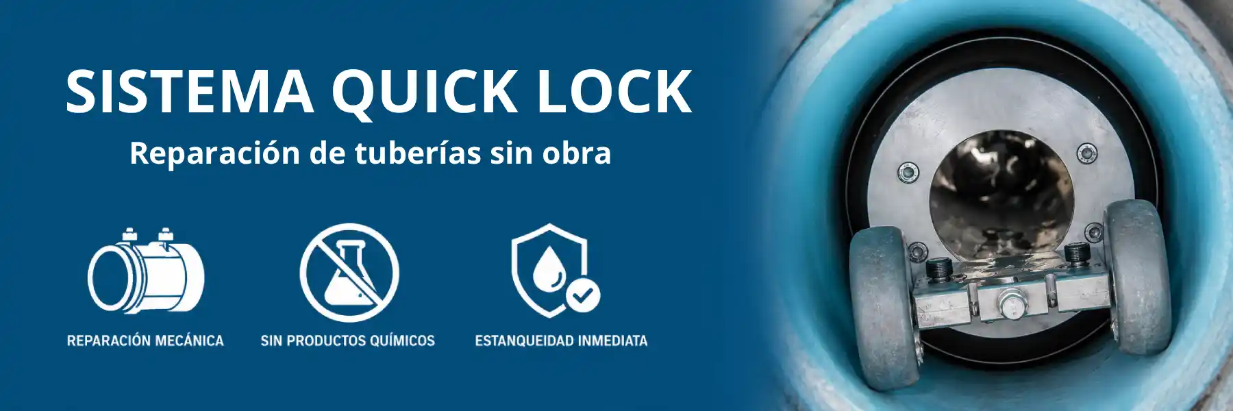 reparación de tuberías con sistema quick lock