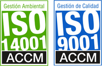 Sellos ISO 9001 (Gestión de Calidad) e ISO 14001 (Gestión Ambiental)